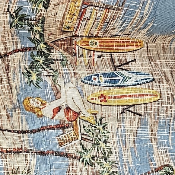 Mens hawian print casual button-down shirt. Great‎ VINTAGE print. Size large. - Picture 6 of 11